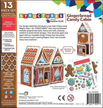 Gingerbread Candy Cabin Magnatile Structure Set box
